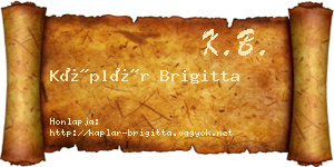 Káplár Brigitta névjegykártya