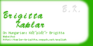 brigitta kaplar business card